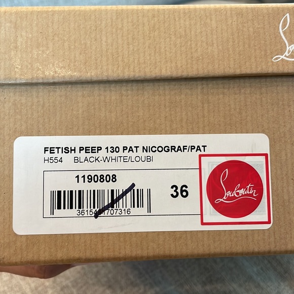 Christian Louboutin Fetish Peep Black White Size 36 - Picture 8 of 8